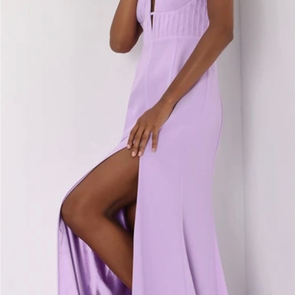 Sweetest Splendor Lilac Sleeveless Pleated Bustier Maxi Dress Size XL - Picture 2 of 7